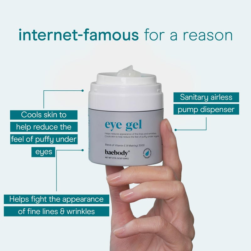 Baebody جل باي بودي تحت العين - كريم متقدم للتبريد تحت العين للهالات السوداء والانتفاخ - مضاد للشيخوخة ومرطب - هدايا جمالية للنساء (50 مل/1.7 أونصة سائلة) - Image 4