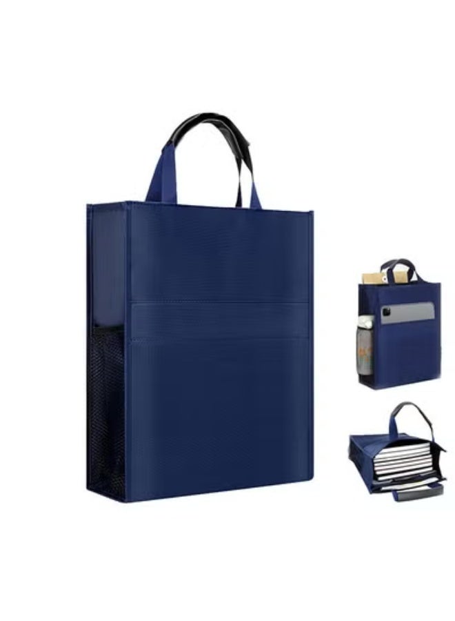 fantasize Waterproof Oxford Document Bag, Portable File Tote with Zipper and Net Pocket for B4 Books, Files and Laptop, Ideal for Business Meetings and Office Use (36 * 28 * 10cm) - Image 1