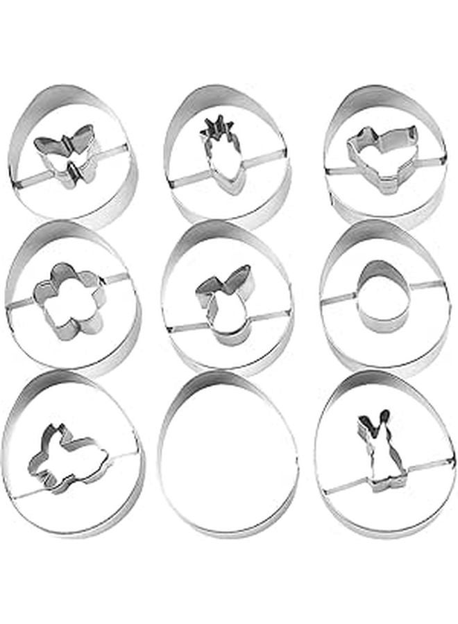9Pcs Stainless Steel 3D Cookie Cutters Set For Holiday Baking Biscuit Molds - Image 1