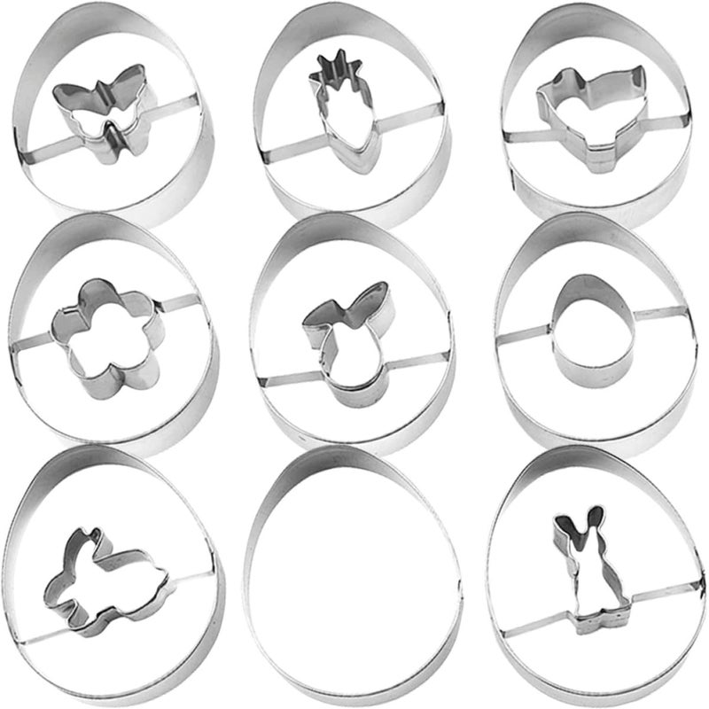 9Pcs Stainless Steel 3D Cookie Cutters Set For Holiday Baking Biscuit Molds - Image 2
