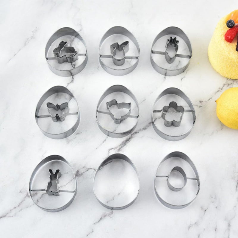 9Pcs Stainless Steel 3D Cookie Cutters Set For Holiday Baking Biscuit Molds - Image 4