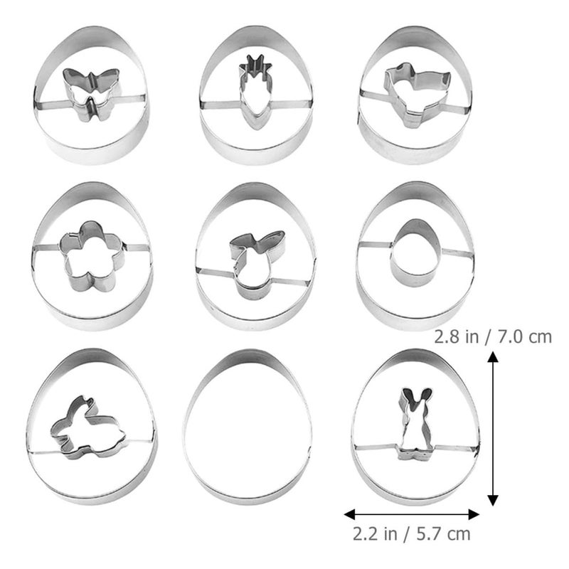 9Pcs Stainless Steel 3D Cookie Cutters Set For Holiday Baking Biscuit Molds - Image 3