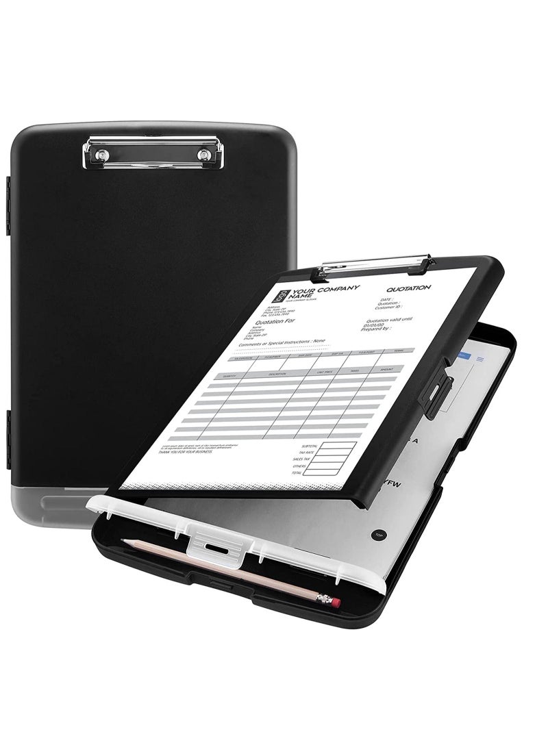 SYOSI Clipboard Storage Portfolio High Capacity Nursing Clipboards with Pen Holder, Duty Plastic Storage Clipboard with Low Profile Clip, Clipboard Folder Side-Opening, Work for Office & School - Image 1