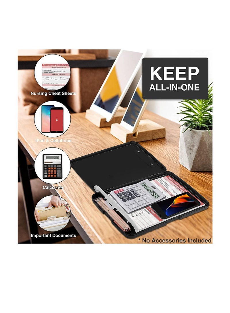 SYOSI Clipboard Storage Portfolio High Capacity Nursing Clipboards with Pen Holder, Duty Plastic Storage Clipboard with Low Profile Clip, Clipboard Folder Side-Opening, Work for Office & School - Image 3
