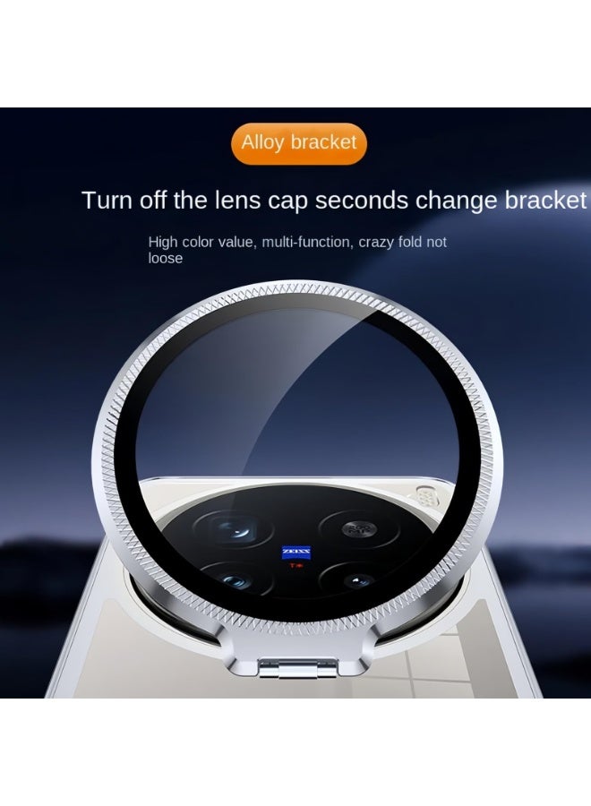 عام غطاء متوافق مع فيفو X200 برو - غطاء خلفي شفاف رفيع للغاية مع حامل عدسة زجاجية للكاميرا وإطار لتبديد الحرارة - Image 2