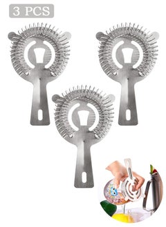 FIRSTAR 3 Pcs Bar Strainers, Professional Stainless Steel Bar Strainer, for Bartenders Drinking Water Filtering (Silver)  - Image 1