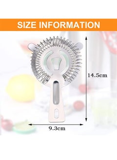 FIRSTAR 3 Pcs Bar Strainers, Professional Stainless Steel Bar Strainer, for Bartenders Drinking Water Filtering (Silver)  - Image 2