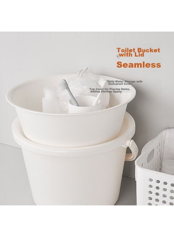 Houya Face Basin Bucket, 28cm, 3-piece Set, Handheld Water Bucket, Thick Plastic, For Home Use, Cleaning, Laundry, Student Dormitory - Image 5