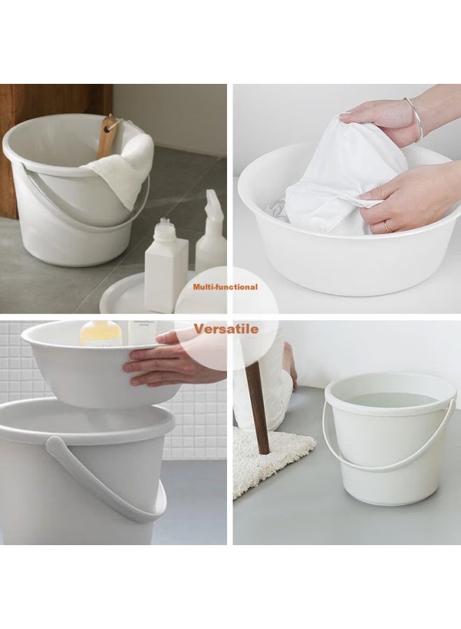 Houya Face Basin Bucket, 28cm, 3-piece Set, Handheld Water Bucket, Thick Plastic, For Home Use, Cleaning, Laundry, Student Dormitory - Image 2