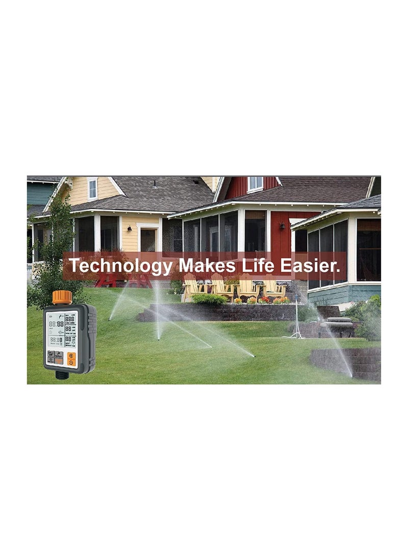 SCIENISH Water Timer, Outdoor Sprinkler Controller,Waterproof Hose Faucet Digital Watering Timer,Automatic Watering Irrigation Tool Large Screen Characters