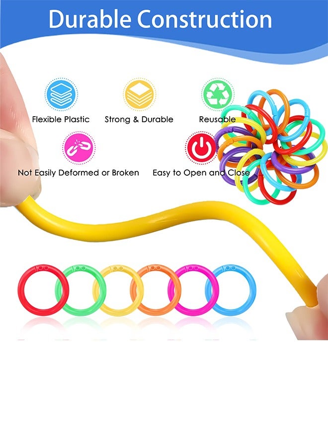 Generic 120 Pieces Plastic Binder Rings for Cards, Documents or Office Use Multi-Color  - Image 3