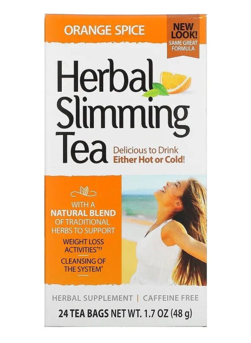 21st Century Herbal Slimming Tea, Orange Spice, Caffeine Free, 24 Tea Bags, 1.7 oz (48 g) - Image 1