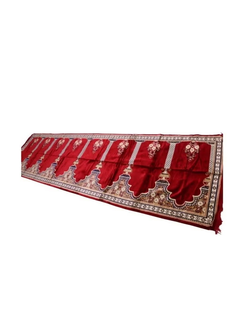Two large prayer mats, each for 8 people, colorful / Turkish microfiber prayer sheet 420X120 cm - Image 4