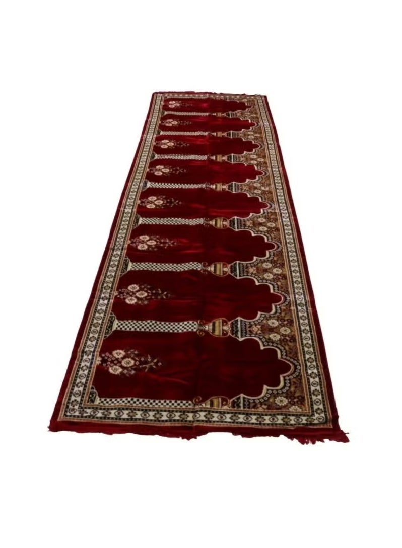 Two large prayer mats, each for 8 people, colorful / Turkish microfiber prayer sheet 420X120 cm - Image 5
