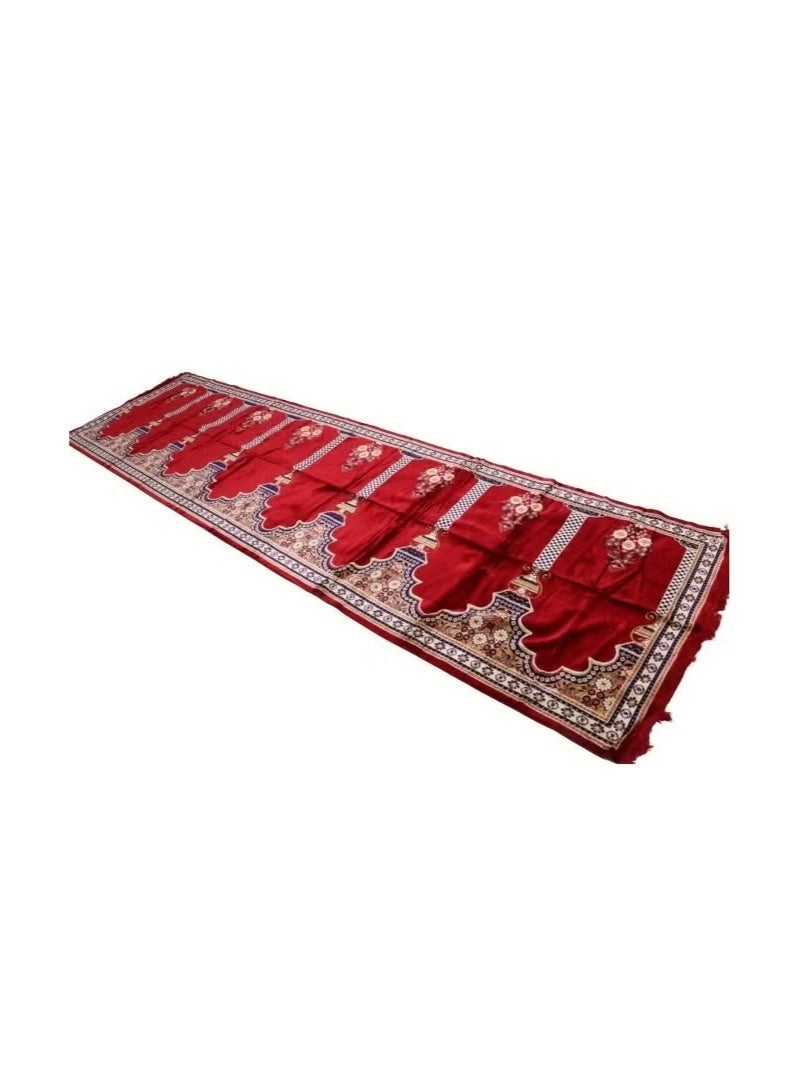 Two large prayer mats, each for 8 people, colorful / Turkish microfiber prayer sheet 420X120 cm - Image 3