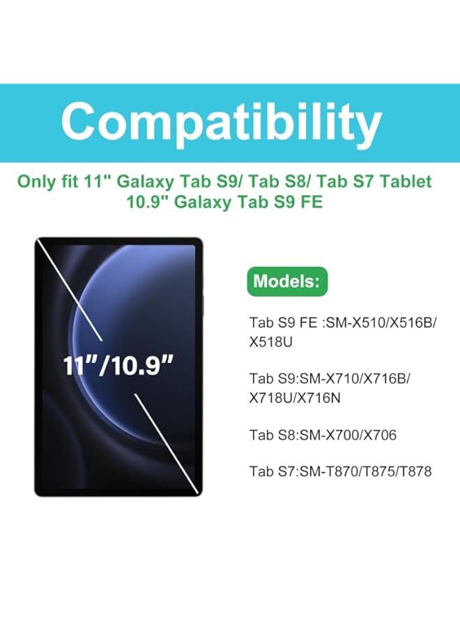 Procases 2 Pack Screen Protector For Galaxy Tab S9 Fe 10.9 Inch S9 2023 Tab S8 2022 Tab S7 2020 11 Inch 9H Hardness Tempered Glass Screen Film Guard For Galaxy Tablet Sm X510 X710 X700 T870 - Image 2