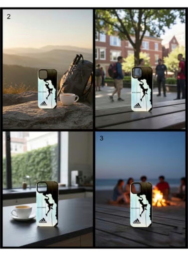 FOR APPLE IPHONE 12 PRO MAX - The Athlete: "Adidas ‘ROCX CUMSNC’ Rock Climbing Silhouette Phone Case - Image 2