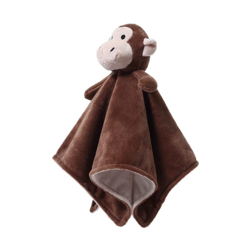 CREVENT Cozy Plush Baby Security Blanket Loveys for Baby Boys with Animal Face, Baby Shower/Birthday Gifts for Newborns Infant Toddler (Brown Monkey) - Image 3