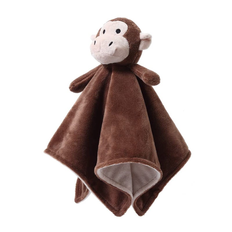 CREVENT Cozy Plush Baby Security Blanket Loveys for Baby Boys with Animal Face, Baby Shower/Birthday Gifts for Newborns Infant Toddler (Brown Monkey) - Image 4