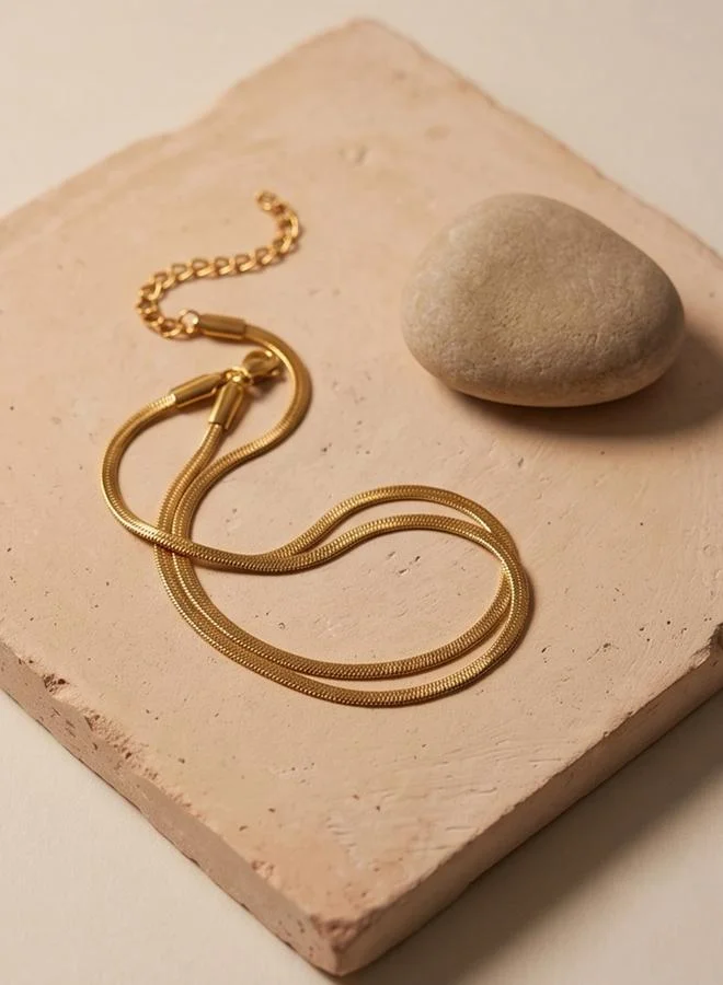 Take Two Gold Tone Double-Layer Snake Bone Bracelet