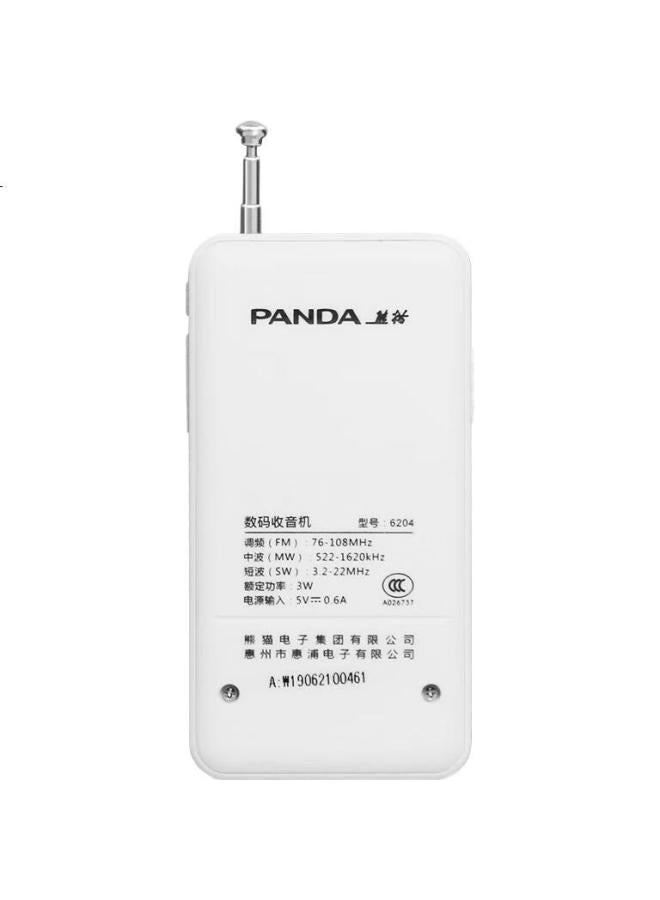Panda Panda 6204 All-Band Radio, Elderly-Friendly, Mini Portable Radio With Card Slot, Rechargeable Semiconductor Speaker (White) - Image 1