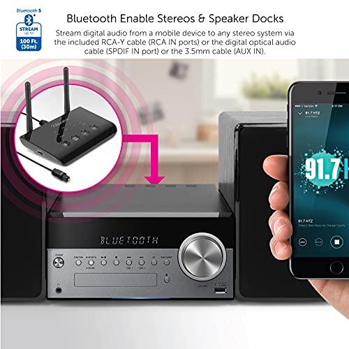 Aluratek Bluetooth Audio Receiver and Transmitter with Low Latency, Dual Antenna, Support Up to 100 Foot Range for Wireless from TV to Headphone/Speaker, PC, Home Theatre - ABCD54F - Image 4