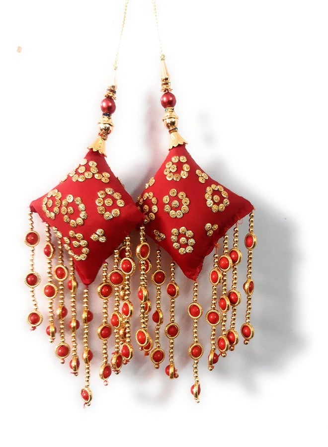 Libas Fashion Hand Made latkan Bridal lehanga Tassels Fancy dulhan latkan (Red) - Image 3