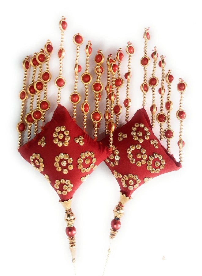 Libas Fashion Hand Made latkan Bridal lehanga Tassels Fancy dulhan latkan (Red) - Image 2