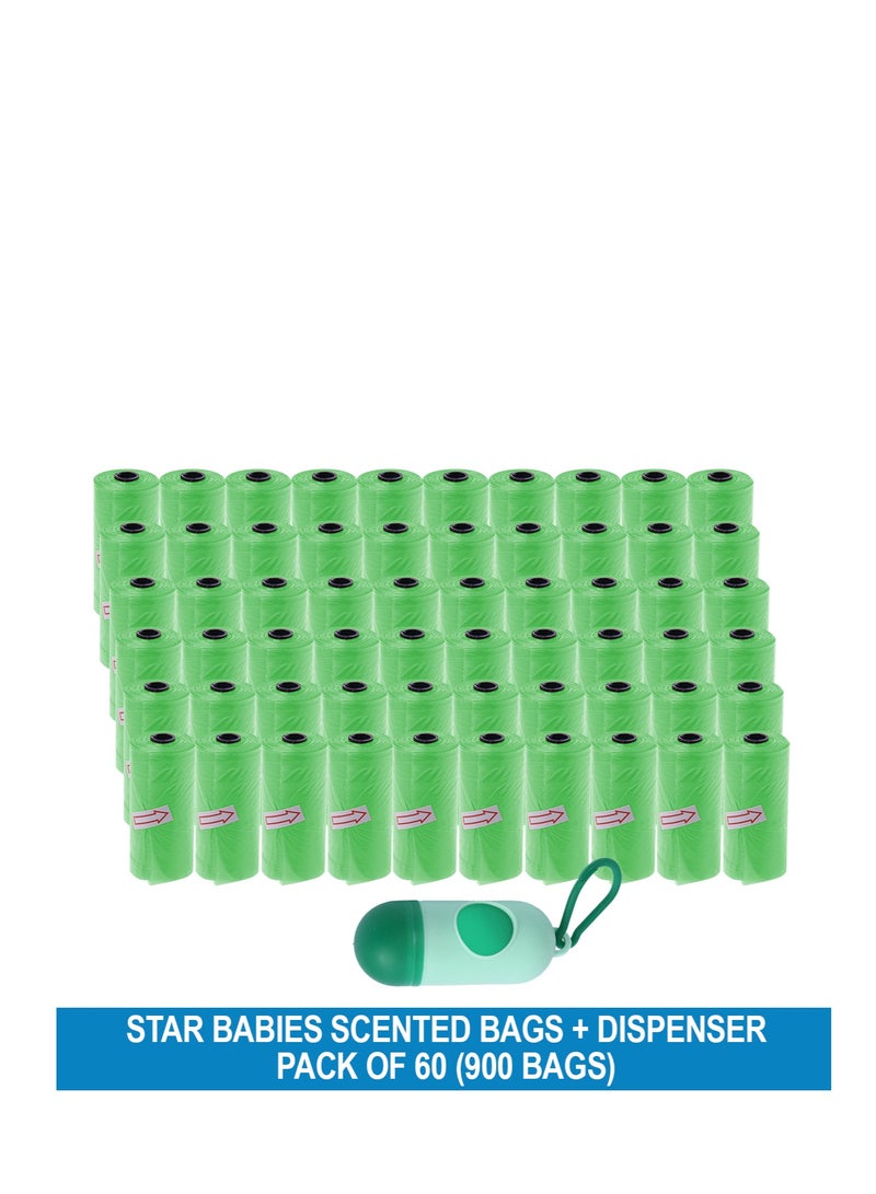 STAR BABiES Star Babies Disposable Scented BAG Pack of 60 (900bags) & Dispenser - Green - Image 2