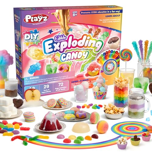Playz Edible Exploding Candy Making Science Kit for Kids Ages 812 Years Old Food Science Chemistry Kid Science Kit with 29 Experiments Educational Science Kits for Boy Girls - Image 1
