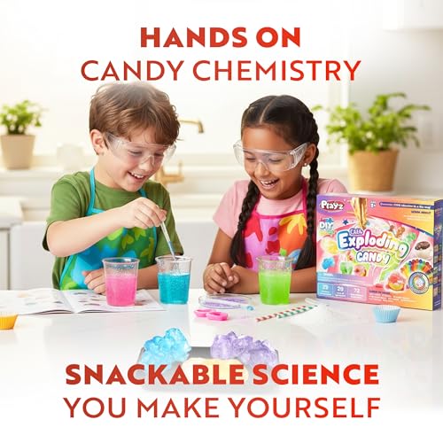 Playz Edible Exploding Candy Making Science Kit for Kids Ages 812 Years Old Food Science Chemistry Kid Science Kit with 29 Experiments Educational Science Kits for Boy Girls - Image 5
