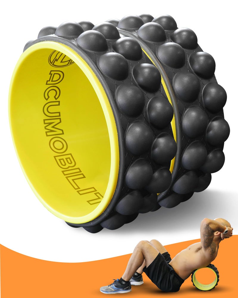 Acumobility Back Stretcher, Back Cracker, Back Roller, Back Pain, Back Pain Relief Products, Yoga Wheel, Back Foam Roller for Back, Back Stretching & Back Cracking Device, Back Popper - 11" H x 7" W - Image 1