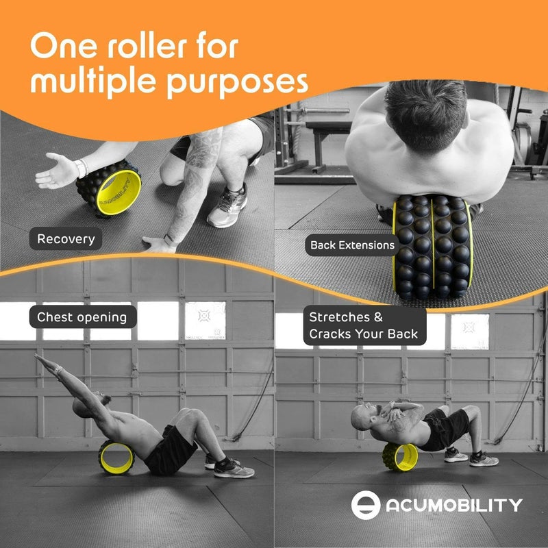 Acumobility Back Stretcher, Back Cracker, Back Roller, Back Pain, Back Pain Relief Products, Yoga Wheel, Back Foam Roller for Back, Back Stretching & Back Cracking Device, Back Popper - 11" H x 7" W - Image 4