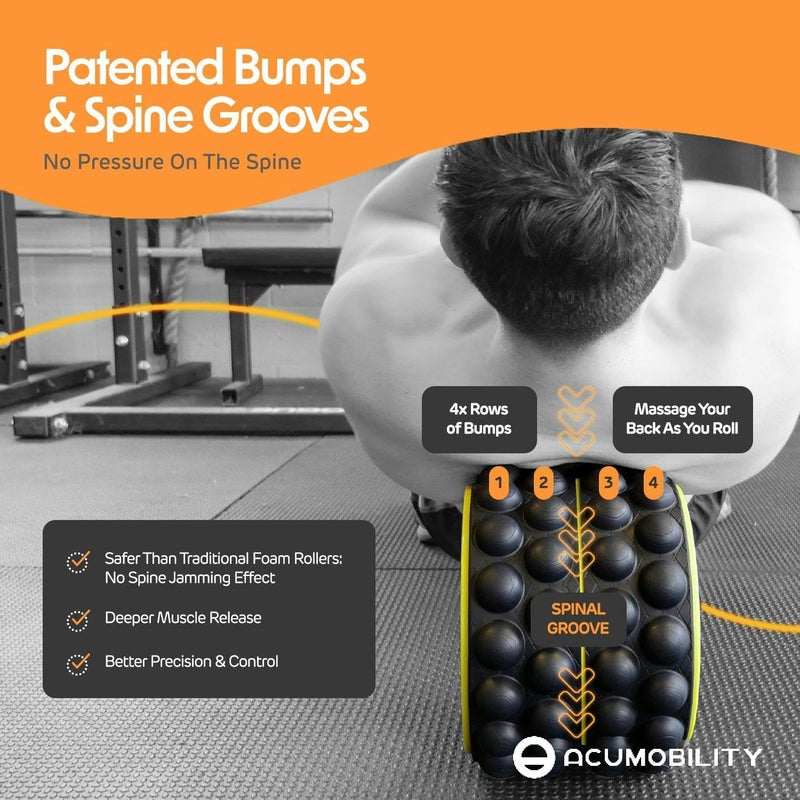 Acumobility Back Stretcher, Back Cracker, Back Roller, Back Pain, Back Pain Relief Products, Yoga Wheel, Back Foam Roller for Back, Back Stretching & Back Cracking Device, Back Popper - 11" H x 7" W - Image 2