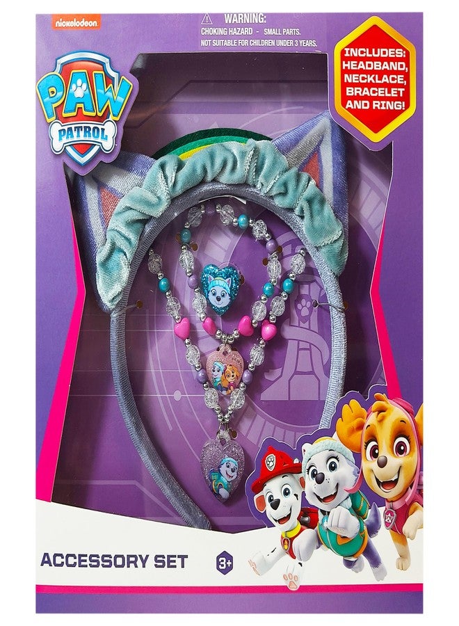LUV HER Licensed PAW PATROL Headbands for Girls - Kids Jewelry - Dress Up Set All in one Giftable Box - Headband - Play Jewelry Set - 4pc (Toddler Headband, Necklace, Dress Up Bracelet, Ring) Ages 3+ - Image 1