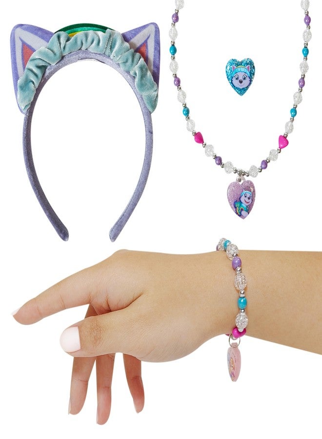 LUV HER Licensed PAW PATROL Headbands for Girls - Kids Jewelry - Dress Up Set All in one Giftable Box - Headband - Play Jewelry Set - 4pc (Toddler Headband, Necklace, Dress Up Bracelet, Ring) Ages 3+ - Image 4