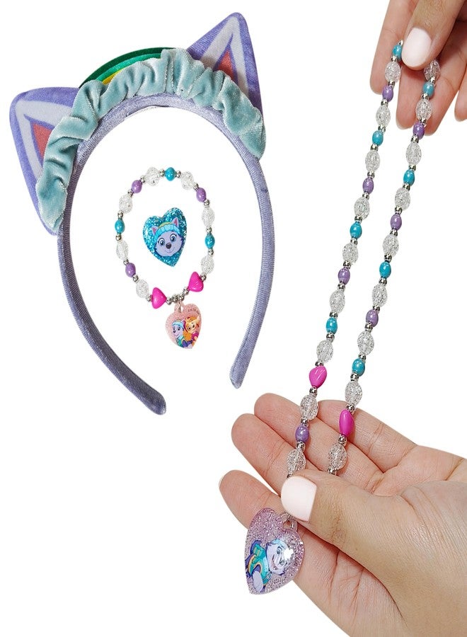 LUV HER Licensed PAW PATROL Headbands for Girls - Kids Jewelry - Dress Up Set All in one Giftable Box - Headband - Play Jewelry Set - 4pc (Toddler Headband, Necklace, Dress Up Bracelet, Ring) Ages 3+ - Image 3