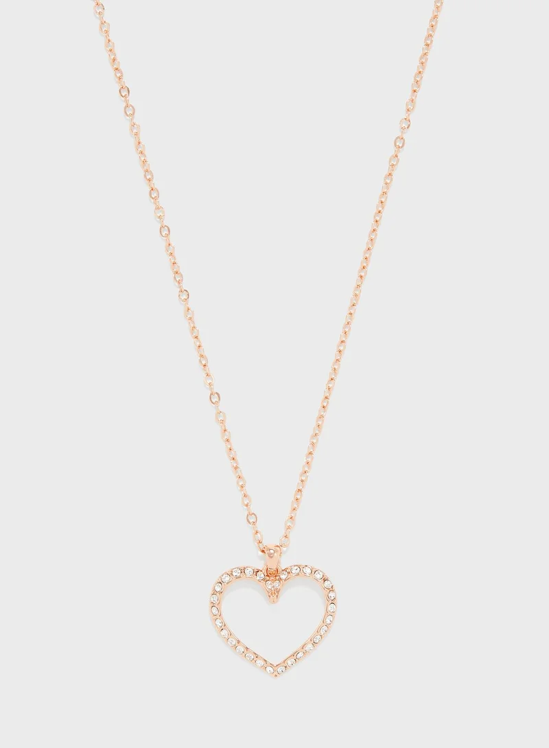 Ted Baker Leama Luunar Pave Heart Pendant Necklace