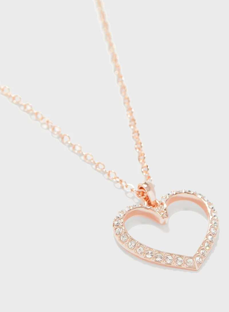 Ted Baker Leama Luunar Pave Heart Pendant Necklace