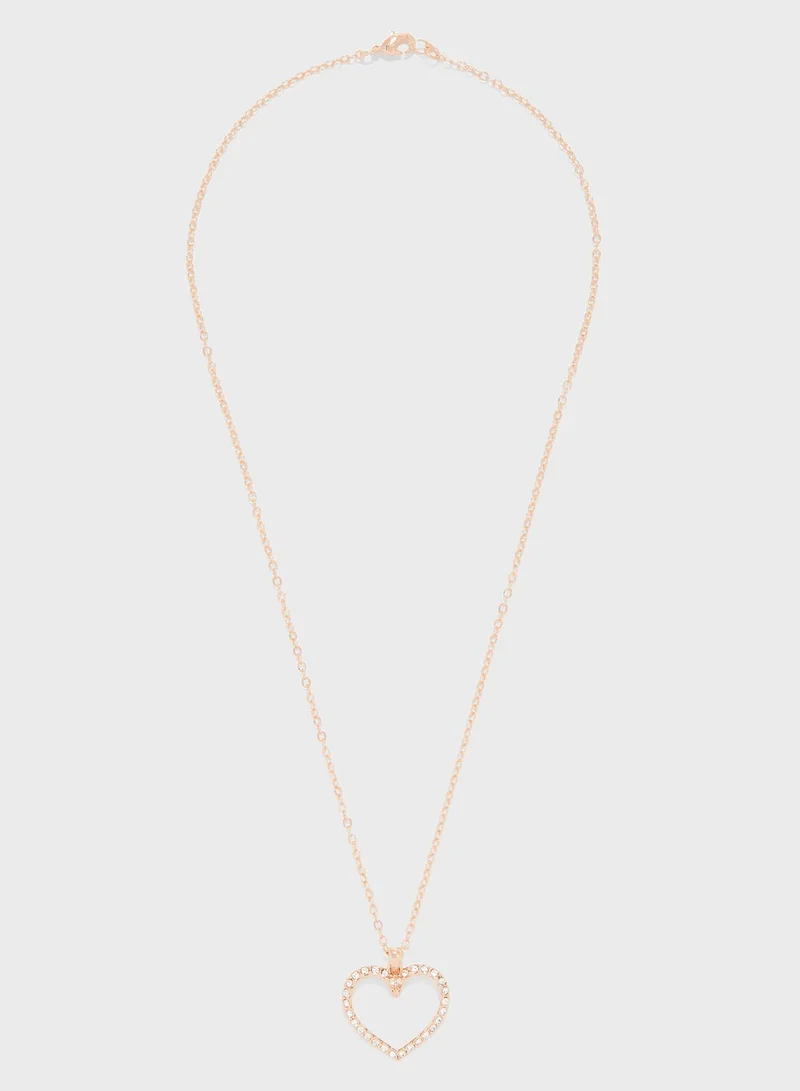 Ted Baker Leama Luunar Pave Heart Pendant Necklace