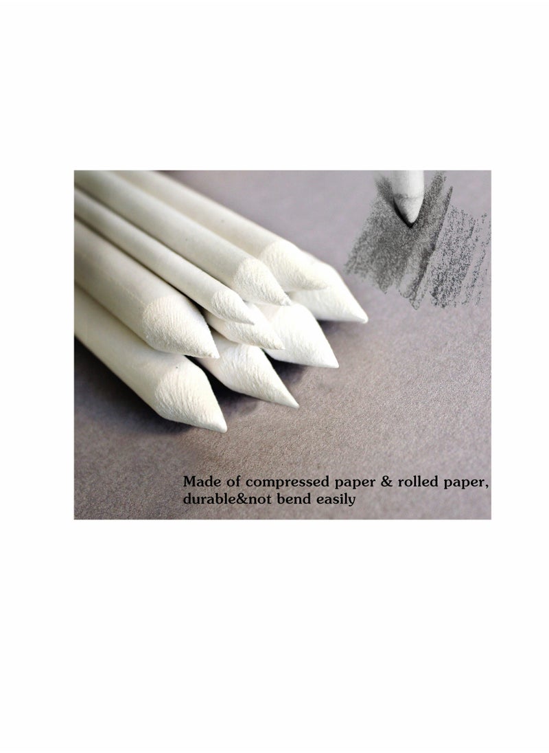 Generic - 12 PCS Blending Stumps and Paper Art Blenders with Sandpaper Pencil Sharpener Pointer for Student Artist Charcoal Sketch Drawing Tools - Image 1