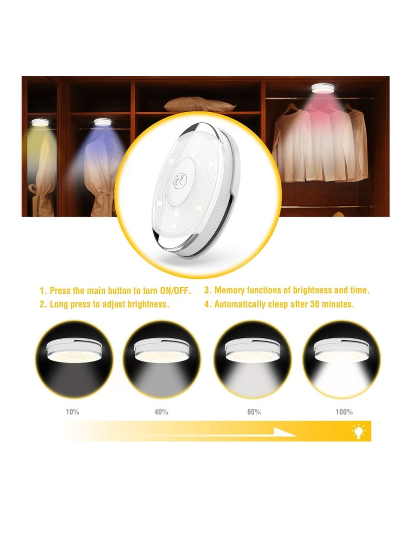 LED Puck Light, led Lights Battery Operated with Remote Control, Wireless Soft Lighting, Under Cabinet Lighting for Kitchen, Timer+ Dimmer, table light, 7 colors