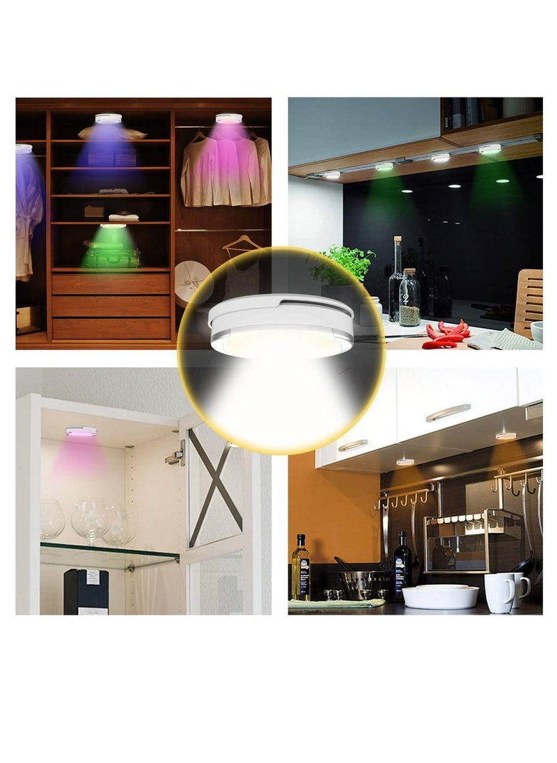 LED Puck Light, led Lights Battery Operated with Remote Control, Wireless Soft Lighting, Under Cabinet Lighting for Kitchen, Timer+ Dimmer, table light, 7 colors
