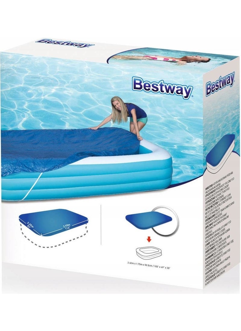 Bestway - 54006 Mega Size Rectangular Inflatable Family Pool Pool Set with Pump + Cover (262X175X51CM) - Image 1