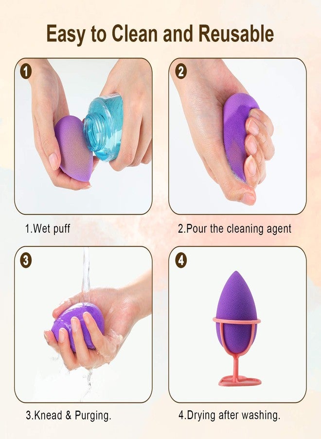 AVTY Makeup Sponge Set, 10 Pcs Makeup Blender Foundation Blending Sponge, Multi-colored Egg Sponges for Dry & Wet Use - Image 5