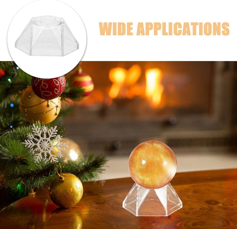 BETOOKY 20pcs Hexagon Acrylic Ball Display Stands Sphere Holder Pedestals for Minerals Crystals Tennis Baseballs Home Décor Exhibition - Image 3