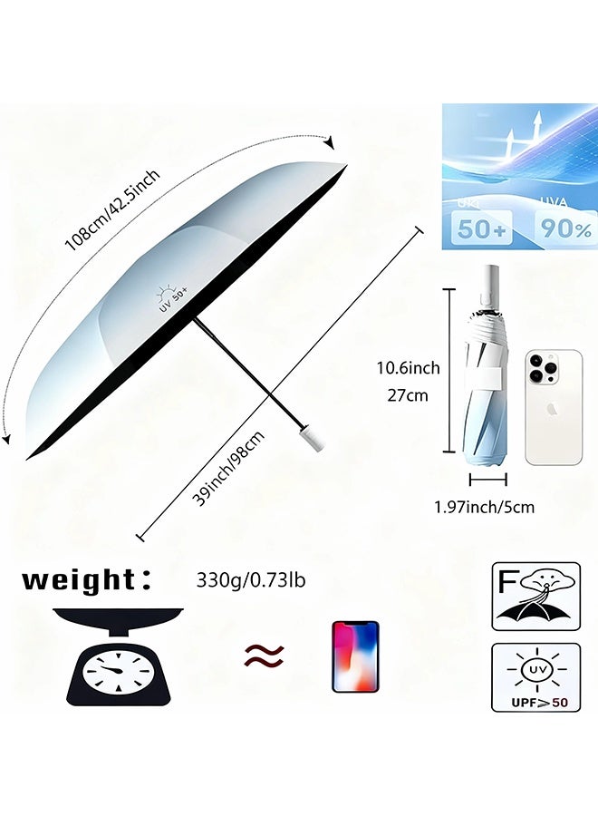 bifrost تدرج اللون المدمجة السفر طي التلقائي مظلة محمولة مظلة السيارات مفتوحة إغلاق / حماية الأشعة فوق البنفسجية / 8 الضلاع / خفيفة الوزن / الشمس المطر / حقيبة الظهر / النساء الأطفال - Image 5