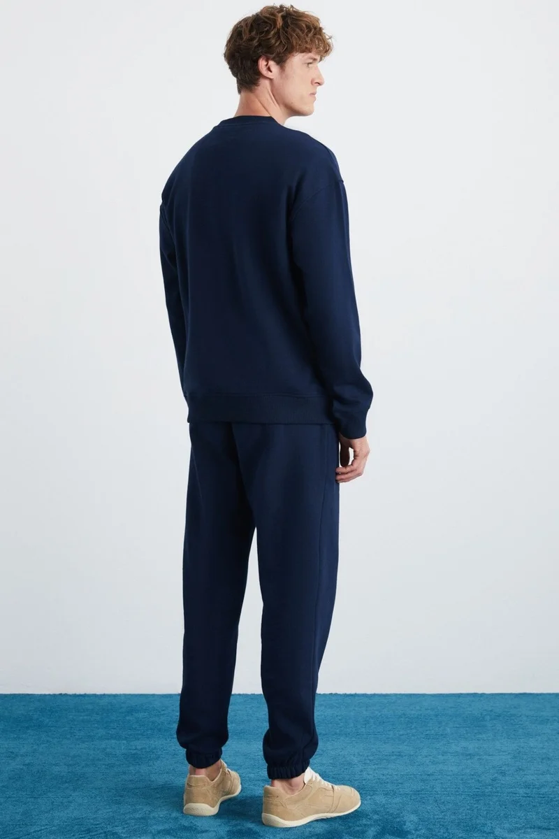 GRIMELANGE Nottingham Men's 2-Piece Set Relaxed Organic Cotton Navy Blue Tracksuit