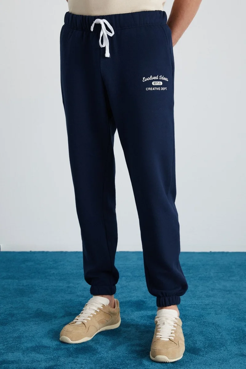 GRIMELANGE Nottingham Men's 2-Piece Set Relaxed Organic Cotton Navy Blue Tracksuit