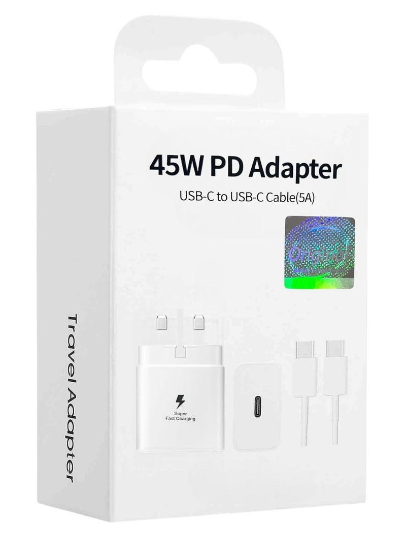 شاحن USB-C بقوة 45 وات للكمبيوتر اللوحي والهواتف المحمولة بمقبس الحائط/الرئيسي - أجهزة USB Type C أصلية فائقة الشحن.  - Image 1